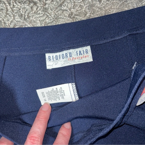 Womens Vintage Bedford Fair Plus Size Straight Skirt Navy Knee Length Size 18 - Picture 4 of 9